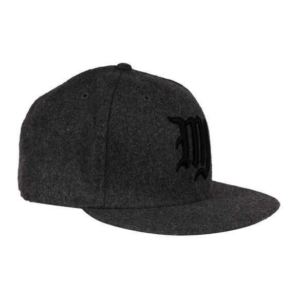 Jacobs by Marc Jacobs New Era Embroidered Baseball Cap 7 5/8 Gray Black Wool - Picture 1 of 12